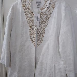 Chicos Regal Beads White Jacket
